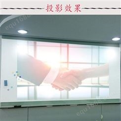 郑州投影玻璃白板 定做安装 会议室投影玻璃写字板超白圆角