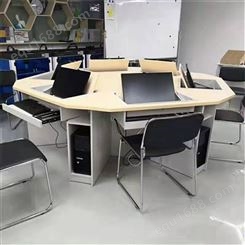 智学校园厂家定制翻盖式电脑桌 防盗电脑桌