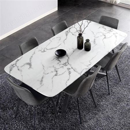 鼎富DF021北欧餐桌椅组合吃饭桌子家用大理石餐桌