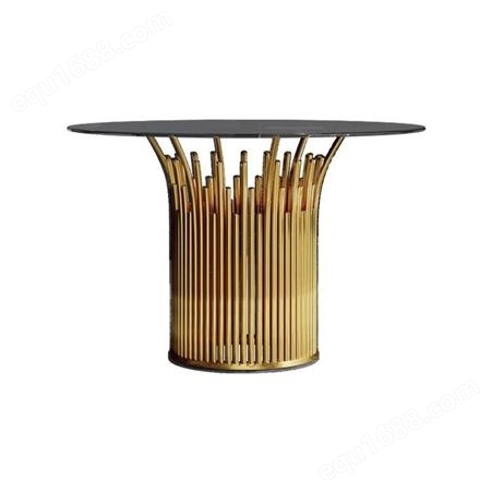 鼎富DF062金属餐桌家用圆形茶几商用洽谈桌玻璃台