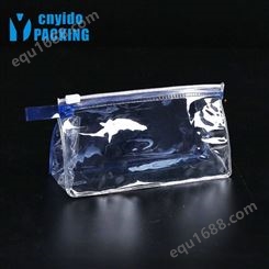cnyido加工定制透明小号PVC电压立式彩色拉链拎手袋 彩膜PVC立式袋