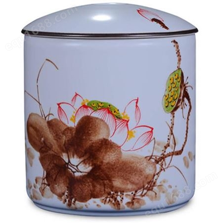 定制 青花茶叶罐 陶瓷茶叶罐 家用迷你密封罐 普洱茶储茶罐