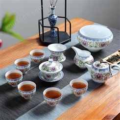景德镇陶瓷茶具套装 家用现代简茶壶茶杯 青瓷功夫茶具礼品