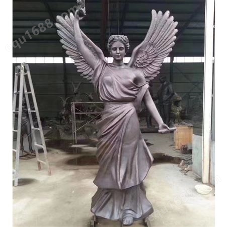 铸铜西方人物雕塑厂家定制 天使铜雕像 欧式城市景观雕塑