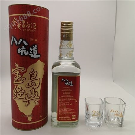 淮安市中国台湾进口八八坑道42度纸盒淡丽高粱酒600毫升