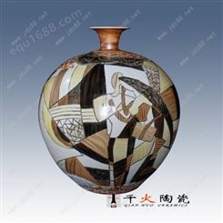 HP0022----雕刻手绘抽象石榴瓶小号-高30.5cm 肚径28cm 雕刻花瓶