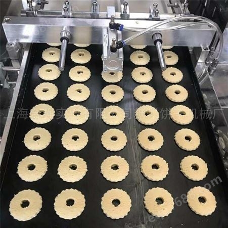 供应PLC线切割曲奇饼干机 切割曲奇饼干机价格 上海合强曲奇生产线厂家