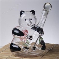 空心猫熊白酒瓶  猫熊形状醒酒器   高鹏硅泡酒器  异形工艺酒瓶