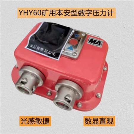 YHY60矿用本安型数字压力计双通道 监测支架压力0-60MPa
