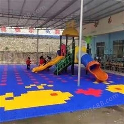 幼儿园户外软悬浮式拼装地板 幼儿园室外悬浮地板 鑫煜 幼儿园操场拼接悬浮地板 