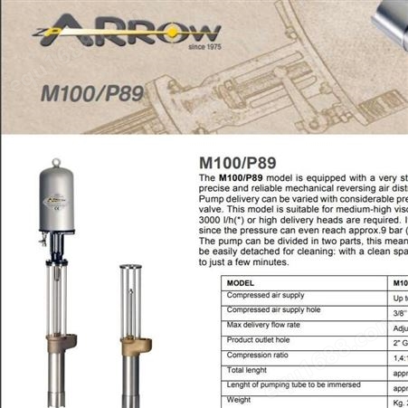 ARROW气动泵M100/P89