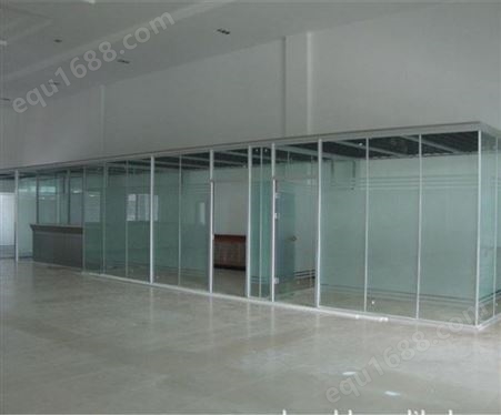 钢化玻璃隔墙 铝合金钢化玻璃隔墙 12mm厚钢化玻璃隔墙测量安装 钢化玻璃隔断 办公室铝合金玻璃隔开