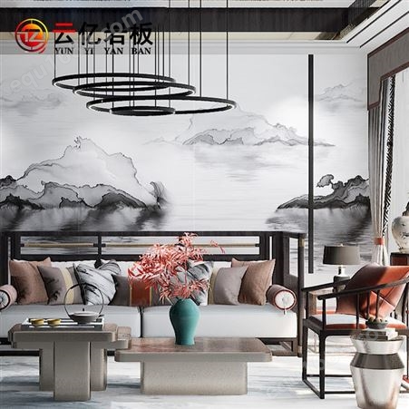 定制大规格陶瓷岩板1200x2400室内客厅餐厅连纹背景墙