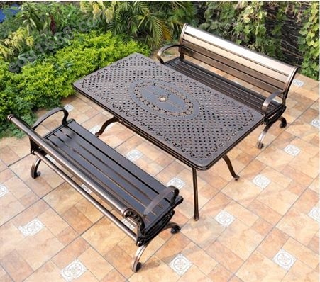 全铝户外长椅;庭院花园休闲椅子;室外铸铝靠背椅子;小区防腐防锈长条椅