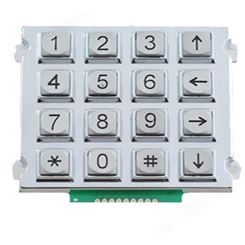 B512 16字键 锌合金  金属键盘 广告机公用话机 按键4*4门禁键盘