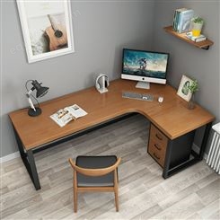 北欧简约现代实木办公室转角职员办公桌椅电脑桌轻奢书房L型写字书桌