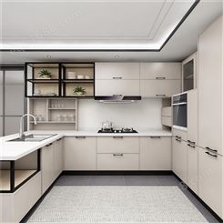 开放式橱柜设计 整体厨房定制 雅赫软装 防水抗压耐磨 空间利用高